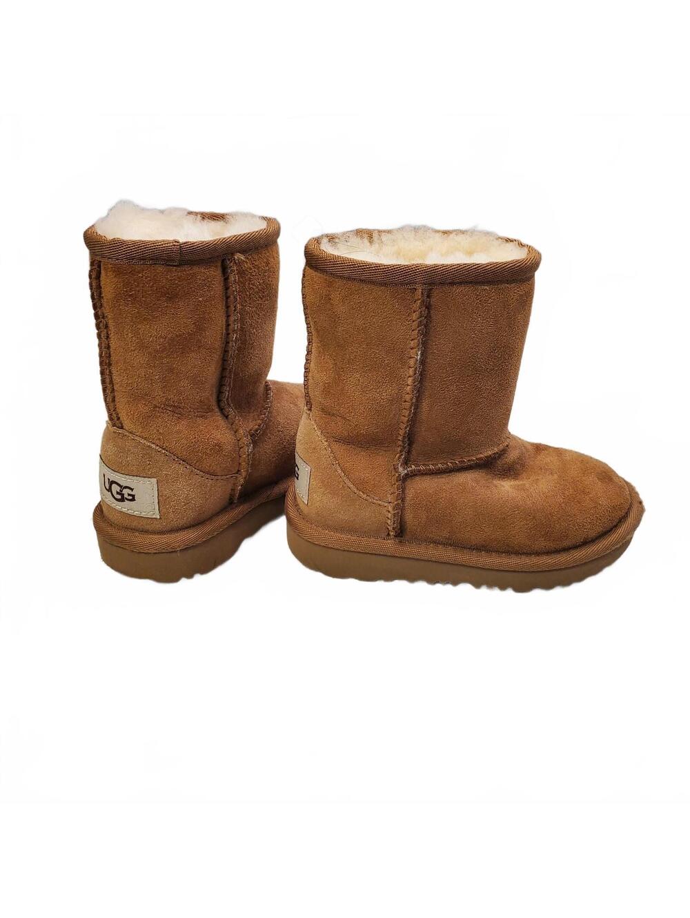 Girls UGG Classic Short Sheepskin Boots in Chestnut Brown Girls Size 7